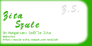 zita szule business card